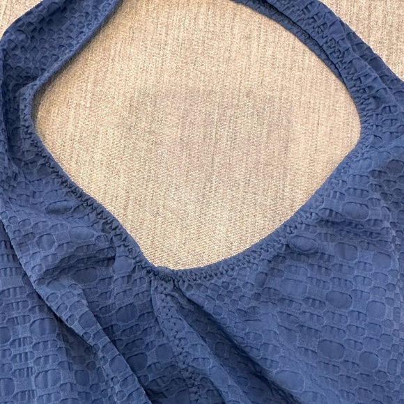 Lisa Marie Fernandez Swim Navy Yasmin Rope Belted Seersucker 4 fits sizes 8-12 - Picture 9 of 16